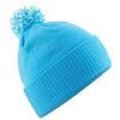 Beechfield Junior snowstar beanie Surf Blue / Off White